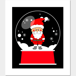 SANTA  Snowglobe Christmas Posters and Art